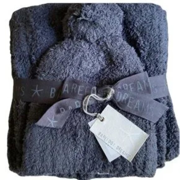 NWT: Barefoot Dreams CozyChic Pom-Pom Beanie and Scarf Set - Picture 2 of 4